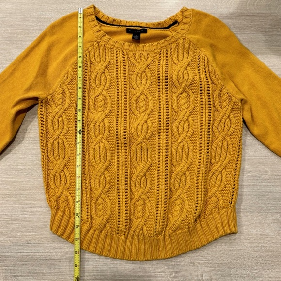 Tommy Hilfiger 100% cotton Mustard Yellow/Gold Cable Knit Sweater - Picture 7 of 7